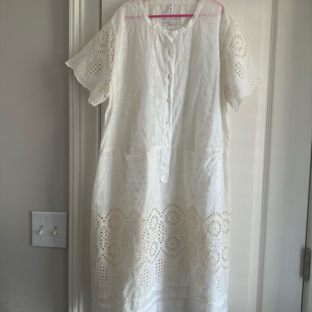 Vintage Johnny was eyelet dress beige - Picture 2 of 7